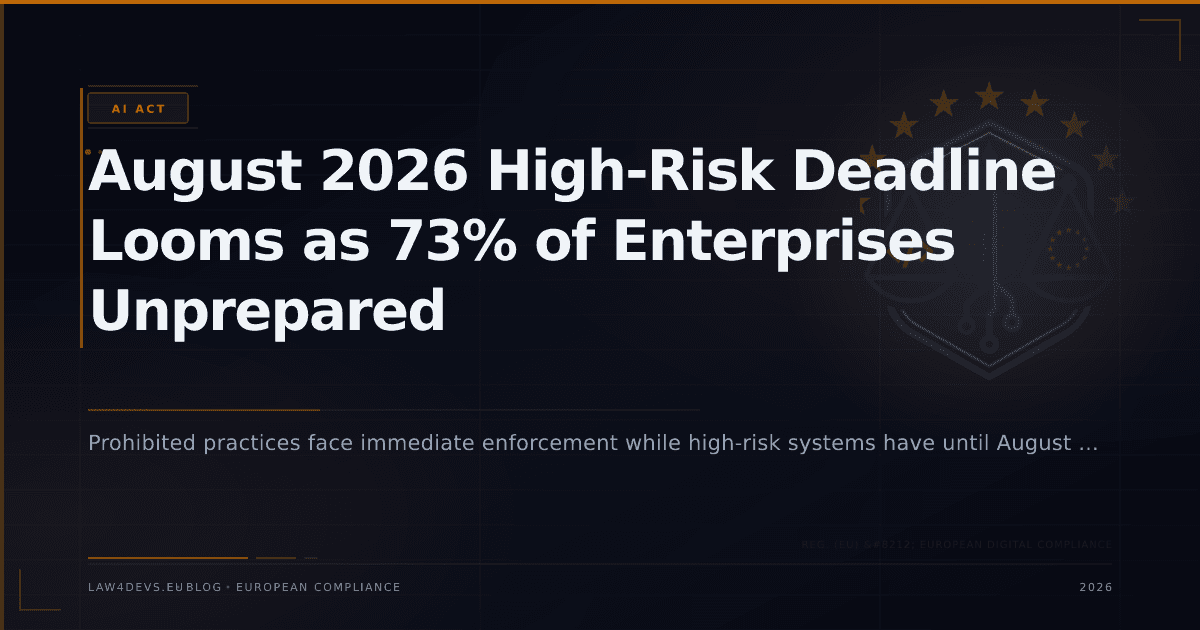August 2026 High-Risk Deadline Looms as 73% of Enterprises Unprepared