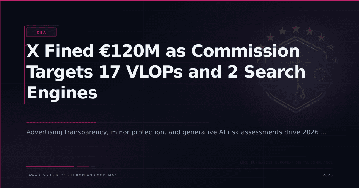 X Fined €120M as Commission Targets 17 VLOPs and 2 Search Engines