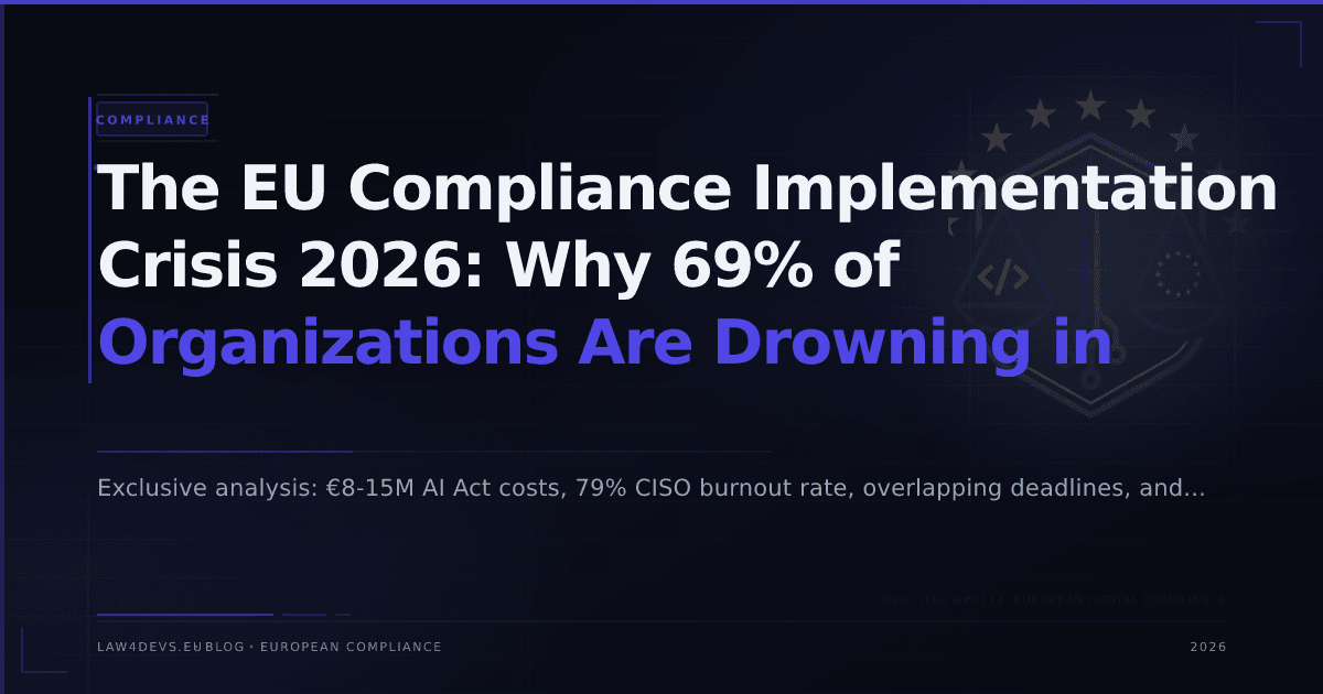 The EU Compliance Implementation Crisis 2026: Why 69% of Organizations Are Drowning in Regulatory Complexity